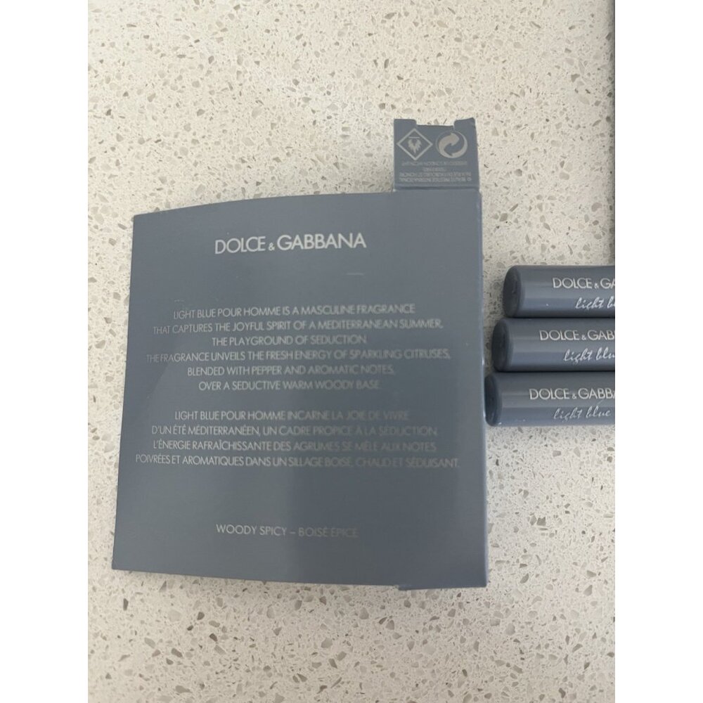 3 X Dolce & Gabbana Light Blue Pour Homme EDT Men’s Cologne Sample 0.02 oz Trave - Picture 2 of 2